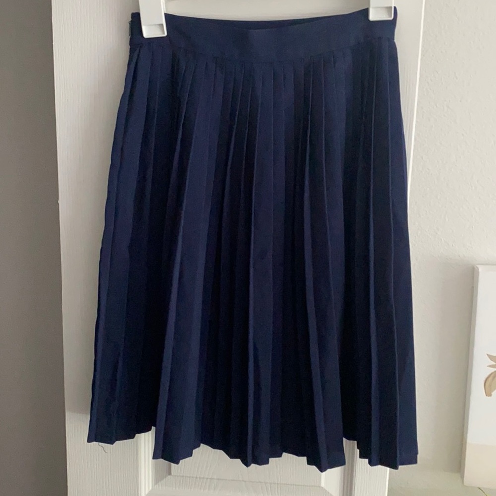 American Apparel Navy Pleated Skirt